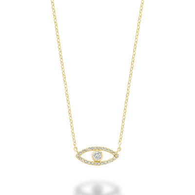 Evil Eye Pave Diamond Necklace
