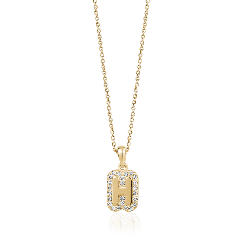 Small Diamond Bubble Letter Necklace