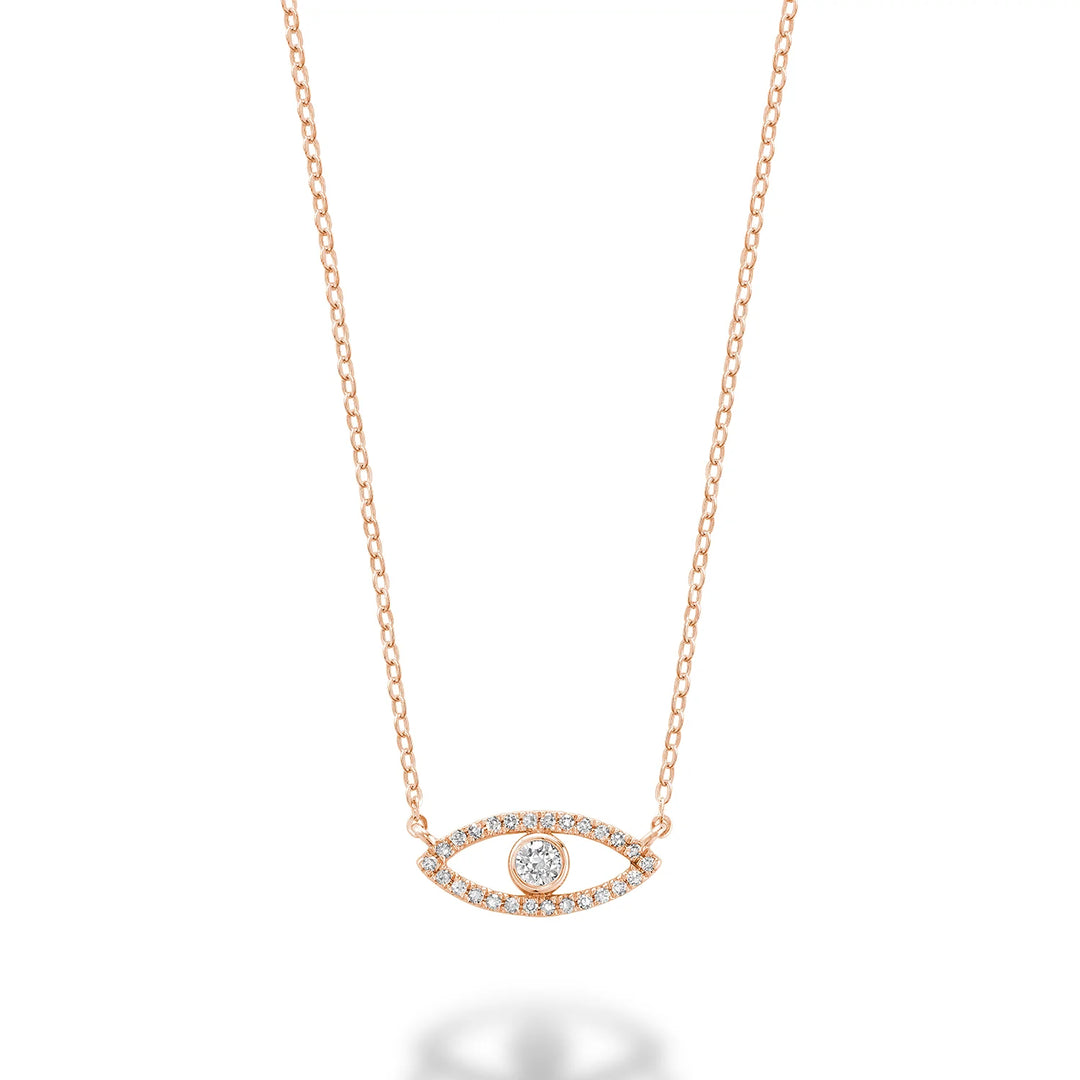 Evil Eye Pave Diamond Necklace