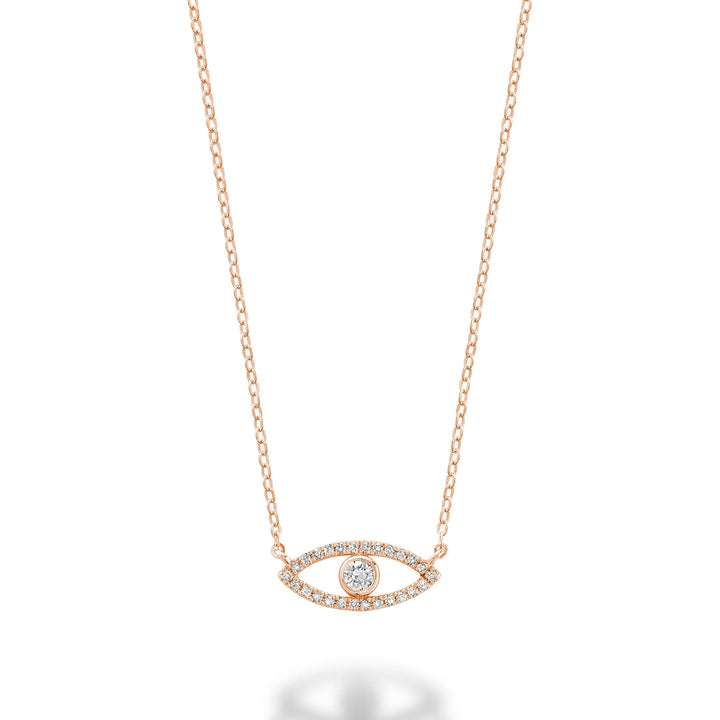 Evil Eye Pave Diamond Necklace