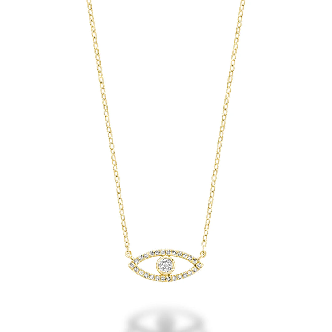 Evil Eye Pave Diamond Necklace