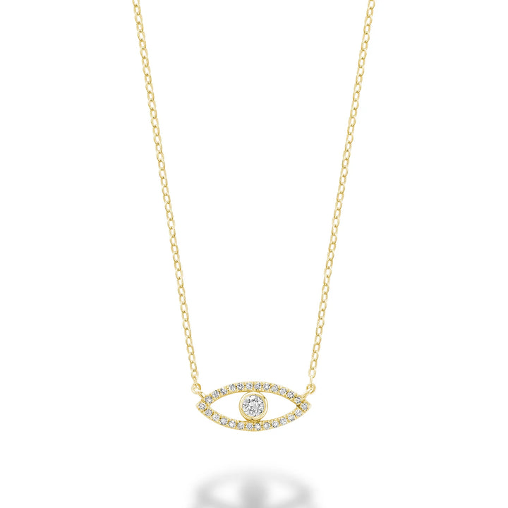 Evil Eye Pave Diamond Necklace