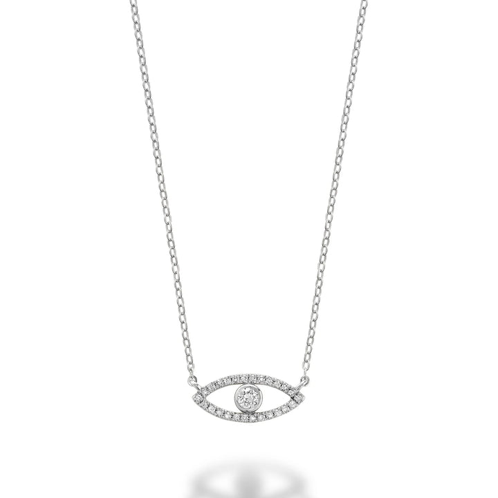 Evil Eye Pave Diamond Necklace