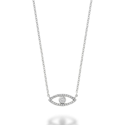 Evil Eye Pave Diamond Necklace