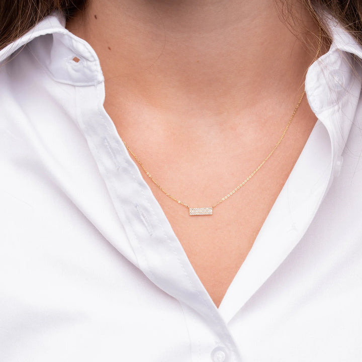 Bar Plate Diamond Necklace