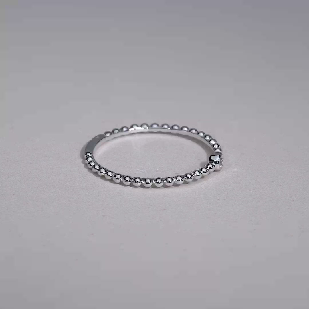 Solitaire Bead Diamond Ring